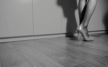 Classy – Black Skirt Black Stockings and High Heels on Photoshooting