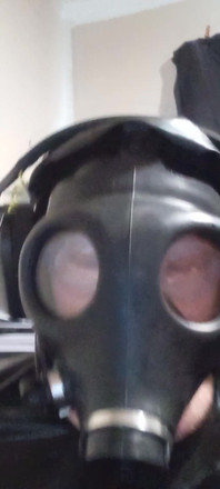 Gasmask Latex Tracksuit Cum