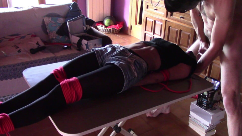 LauraOnHeels: 17 minutes of hogtied extreme blowjob and deepthroat on high...