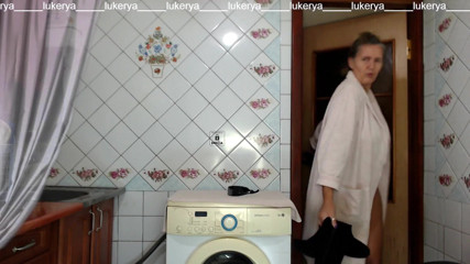 Lukerya: Hot Hostess Lukerya in the Kitchen in a Dressing Gown