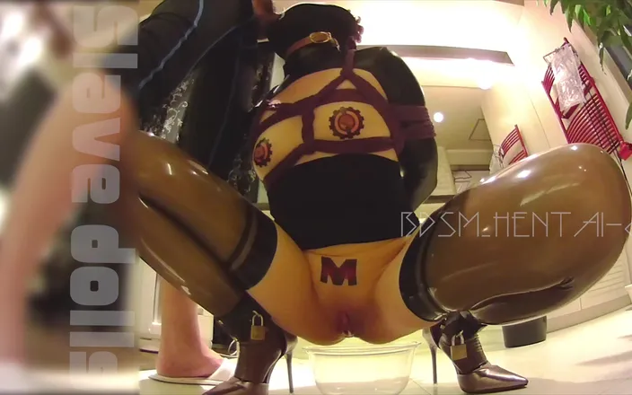BDSM_HENTAI-ch: Slavedoll Training. Labert Stockings Open Legs... Fellatio... Urinate While Sniffing...