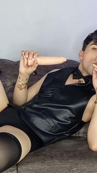 Smoking Fetish Sexy Boy Smoking a Cigarley While Sucking Dildo!
