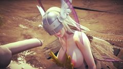 Wraith ward: Angewomon Deepthroat kouření : Digimon Hentai Parodie
