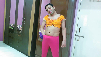 Cute & Nude Crossdresser: Sweet sissy crossdresser femboy Sweet Lollipop in a sexy top...