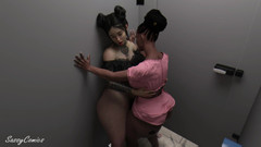 Sassy Comics Trans: Tranny Anal Fuck in Bathroom