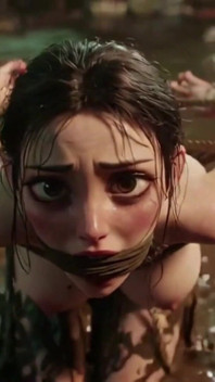 Filthy Bound Girl in Garbage - Horny & Begging for Cum Inside