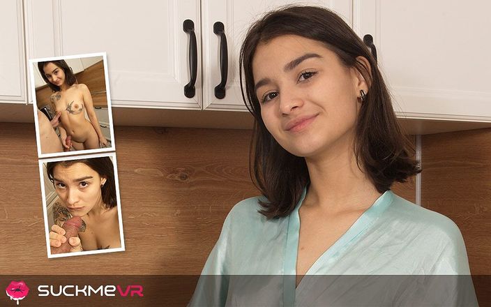 Suck Me VR: Brunetă minionă sexy Kaya Finch tare în bucătărie