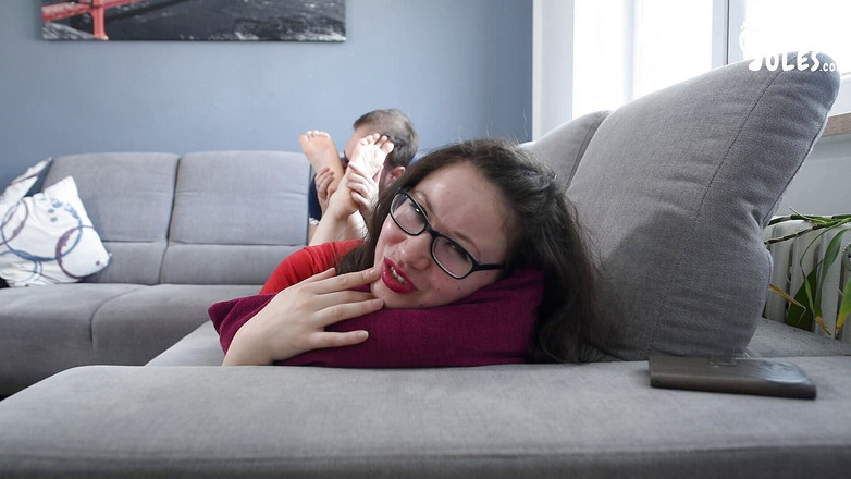 Czech Soles - foot fetish content: Submissive footboy worships goddess's big feet