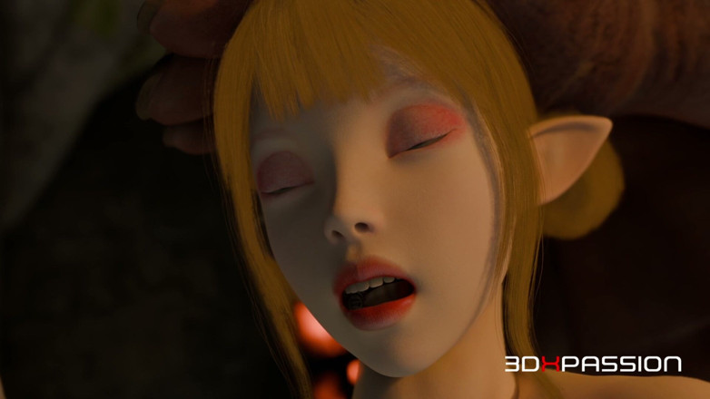 3dxpassion: Dungeon Domination: Orc Breaks Elven Girl with Rough Assfuck &amp; Cum