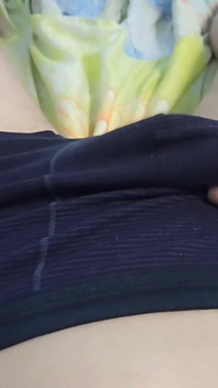 Teasing My Throbbing Bulge - Jerking off Through the Thin Fabric