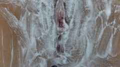 Pussy Shaving with Trimmer and Razor Close-up! Light Fingering!