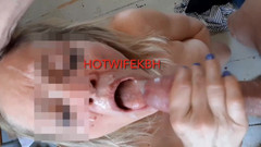 Hotwifekbh: Sperma i huvud och mun