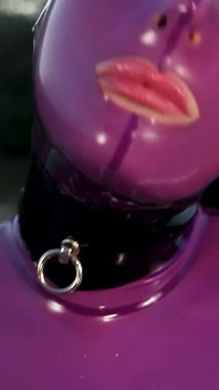 Cristal Kinky Lilac Rubber Doll Solo Fucking Machine Outdoors