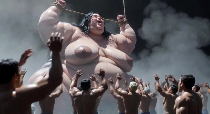 YOUR BEST FANTASY: 巨大なSSBBWが縛られて - 小さな男たちが彼女の濡れた秘部の中を深く探る