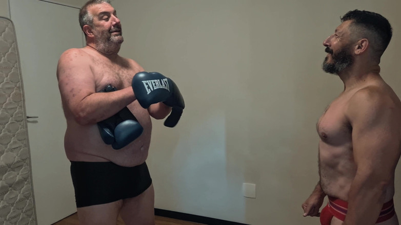 Combat and fetish: Silver Stepdaddy Boxer Vs. Gouine Wrestler Body Shot Challenge (small X...