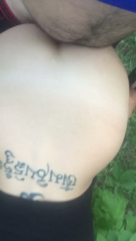 Nasty Brunette Babe Outdoor Blowjob