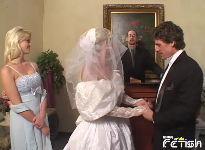 Big Tits for You: Pretty bride gets rough fucked by two masked guys in...