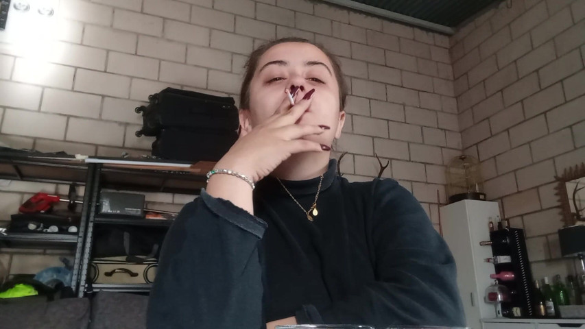 PAWG Girl Smoking Slim Cigarette (Farting club)