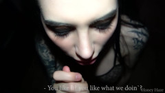 Honey Haze: Rode ogen stiefzus pijpt mijn geest en pik. Schatje Haze