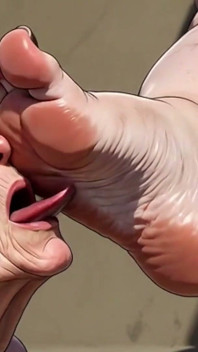 Une vieille mamie suce de gros pieds de BBW - adoration des pieds extrêmement excitée