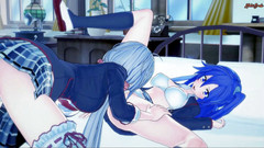 Hentai_Smash: Tsubasa Kazanari骑乘 futa Chris Yukine 的女孩鸡巴，射在她的阴户里 - Symphogear Hentai