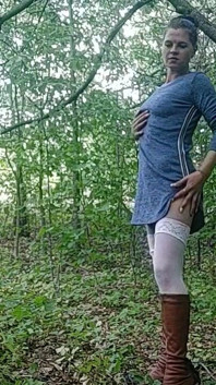 Masturbating in the Forest with an Anal Plug