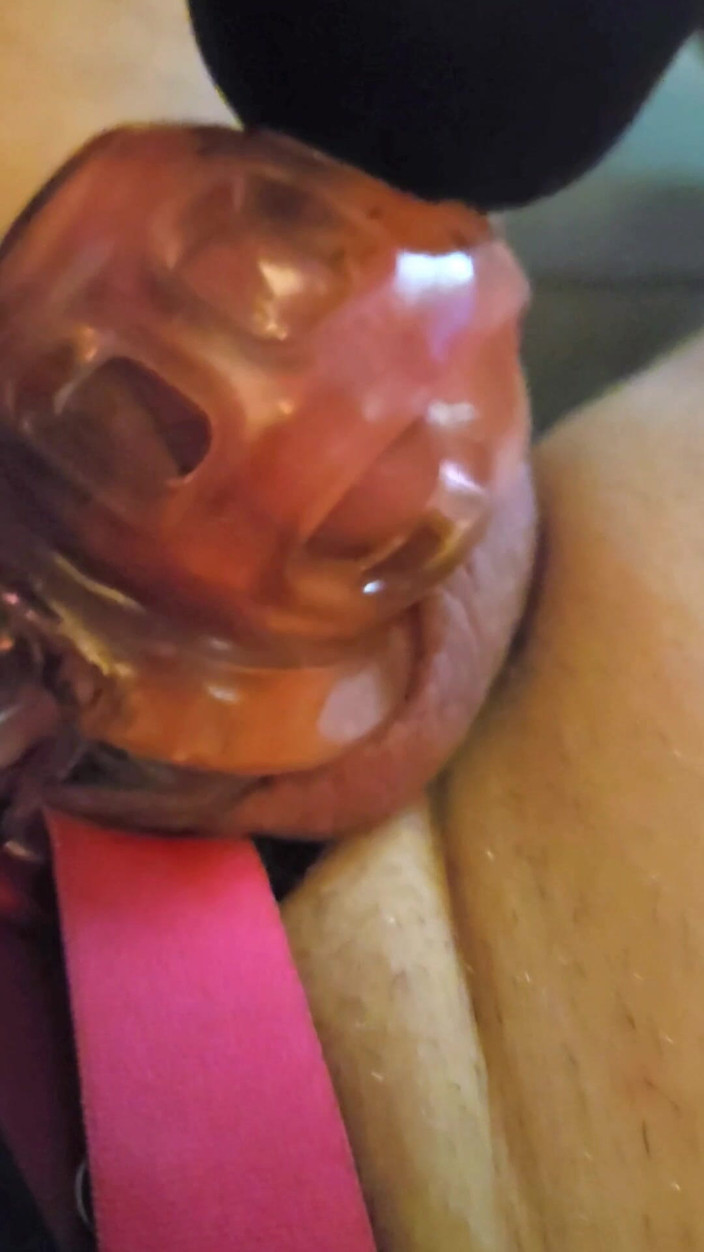 Kween sissy: Necken mit seinem schwanz, während er eingesperrt ist