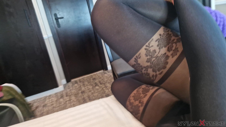 Nylon Xtreme: POV Julia Kate 1st Encasement Nylon Pompom Girl