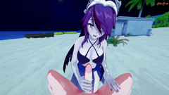 Hentai_Smash: Rosaria wird am strand pOV gefickt - Genshin impact Hentai.