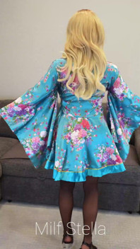 Blue Robe with Black Heels