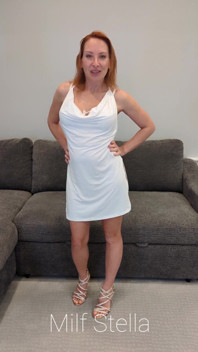 White Slip Dress & Gold Heels Try on