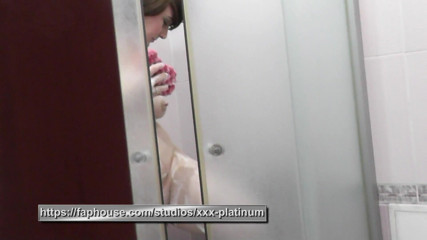 XXX-Platinum: Stepmom Takes Shower and Stepson Watches Her