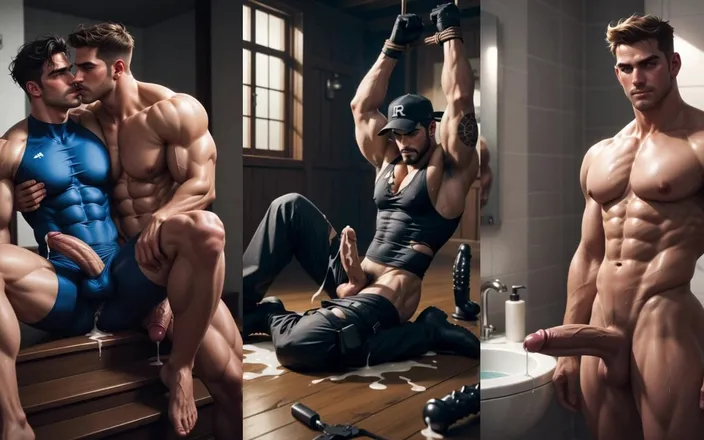 AI gay porn: Hunk, Tall, Dripping Cock Ai Gay Porn