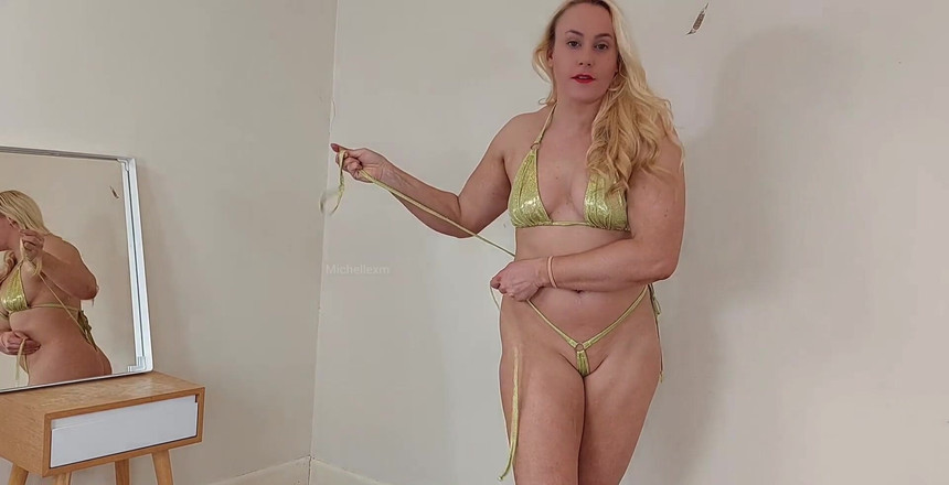 Michellexm: Vyzkoušení mikro bikin na Haul nahém videu