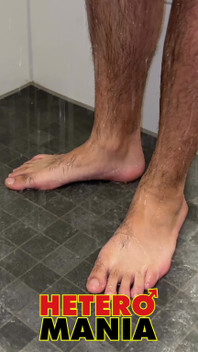 Hairy Straight Louis Takes a Shower After Jacking off