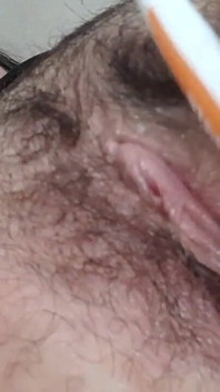 BBW Girl Masturbating with Toothbrush