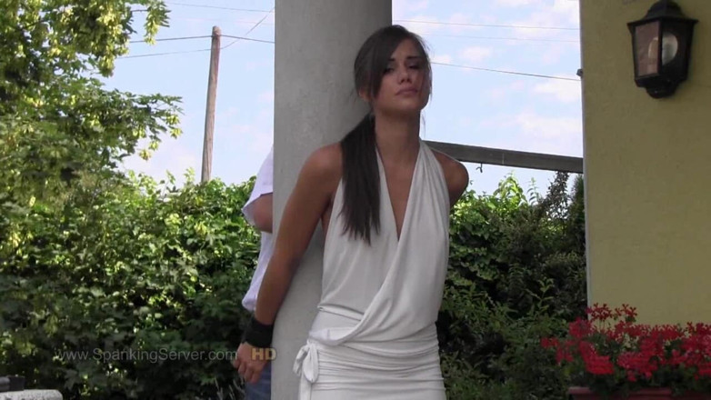 Spanking Server: Little Caprice gets her breast whipped