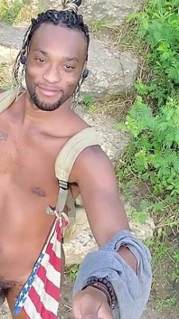 Kennie Jai Walks in the Park by the River Cumpletely Naked!