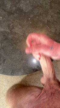 John North Bursts His Huge Load Over His Coffee Table