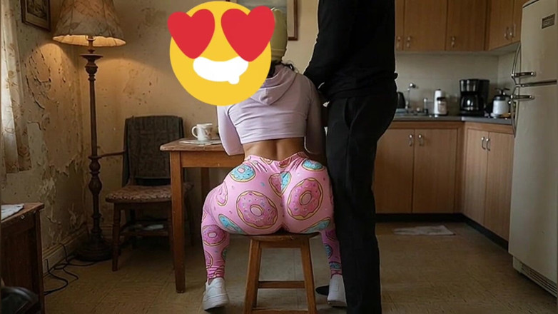 Animate golden: Stepdad Pressing His Petite Big Ass Stepdaughter While She Sits