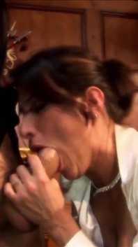 The priest's cock makes the MILF enjoy herself