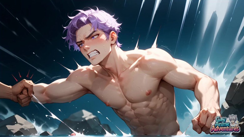 Gay Anime Adventures: Steamy Rock Caverna é o lar de Glistening, Garanhões Musculosos de...