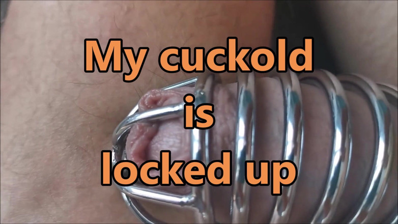 Cuckoby: Cuckold is locked up and Wife fucks with bull