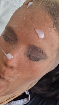 POV Katy kat brown nylon und braunes umhüllungsgesicht