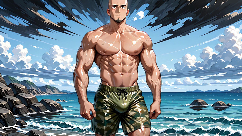 Erotic Man: Ai порно м'язи чоловіки змішують м'які опуклості