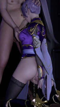 3D巨乳アジア人売春婦かわいいドレスを着ている