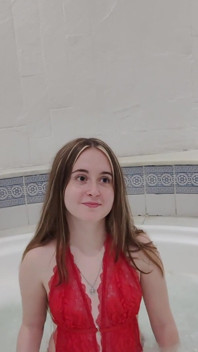 Enjoying the Jacuzzi