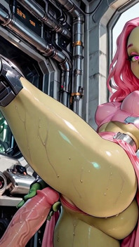 Alyxa the Alien Goddess Shows You Around Cybertown - Ai Generated