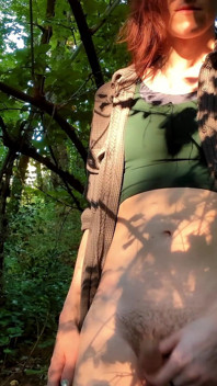 Nearly Caught! Peeing/flashing/cumming in the Woods