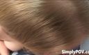 Simply POV: Mollige blonde tiener Tiffany met grote borsten geeft pov pijpbeurt